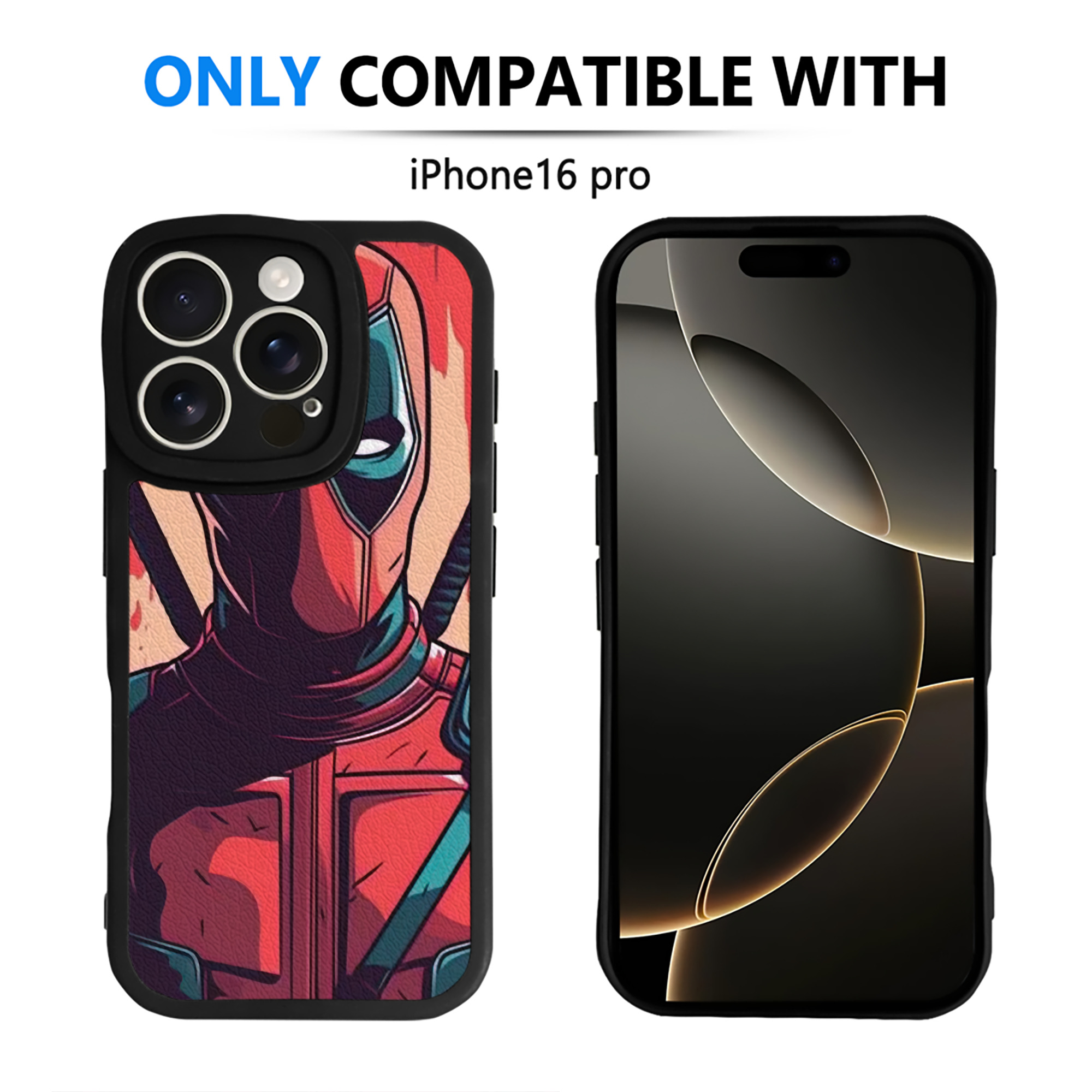 （画像用） Deadpool デッドプール 【iPhone 16シリーズ対応】シリコンスマホケース（レザー調） 材質：シリコン